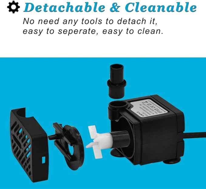 DOMICA 3W 50GPH Mini Submersible Water Pump, Small Fountain Pump for Pond, Aquariums, Fish Tank, Tabletop Fountain, Pet Fountain, Indoor or Outdoor Fountain