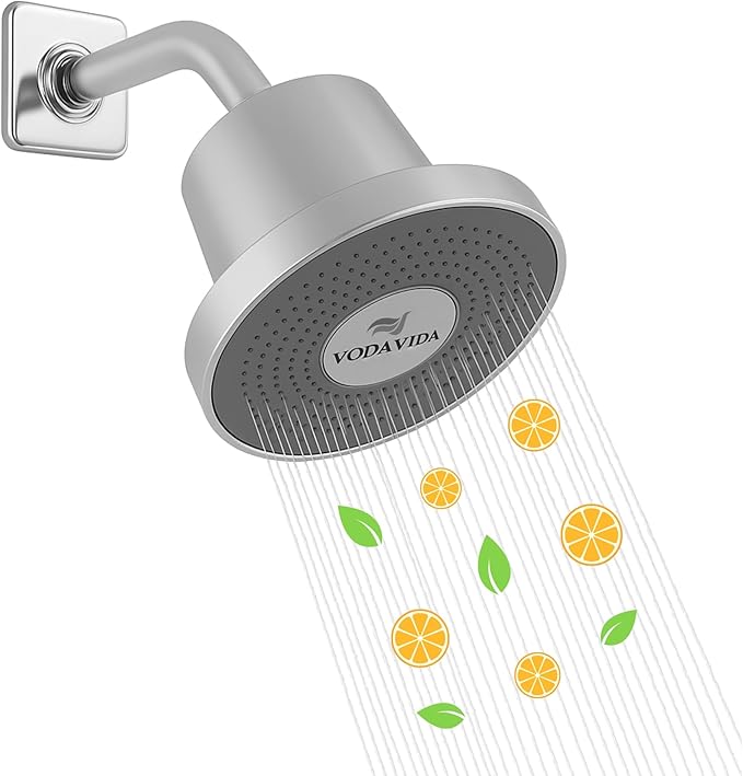15-Stage Filtered Showerhead – High Output Filter for Hard Water, Dry Skin Relief, Hair Protection & Chlorine Removal – Easy Install, Universal Fit