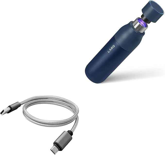 BoxWave Cable Compatible with LARQ Bottle PureVis 25 oz - Micro USB DuraCable, Braided Micro USB Charging Cable - Space Grey
