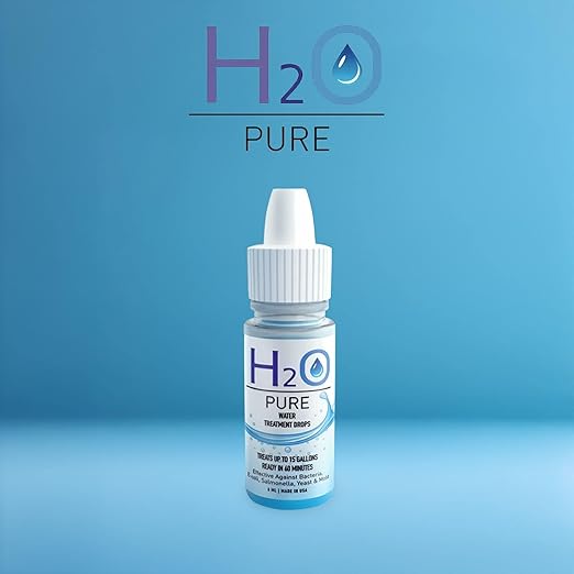 H2O Pure Water Preserver Drops | Long Term Water Storage Additive | Emergency Preparedness Water Stabilizer | Travel & Backpacking Water Storage Drops | Concentrated Formula | 2 Pack