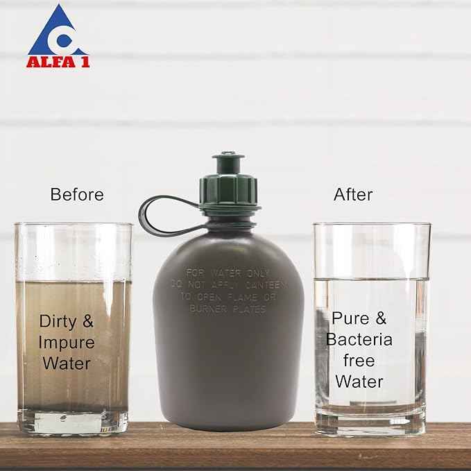 ALFA1 M01 Hollow Fiber Replacement Cartridge (Pack of 2) | Compatible with GI Water Filter Canteen | UF Membrane Microfilter for Outdoor, Travel & Emergency Use