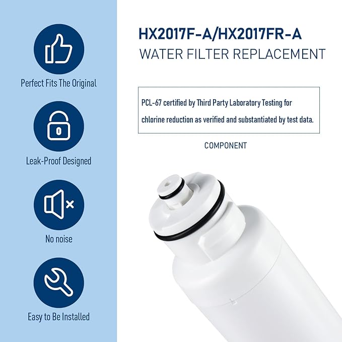 HX2017FR-A/HX2017F-A Water Filter, Compatible with Hisense® HRF266N6CSE1, HRF266N6CSE, HRF209N6CSE, HRF254N6TSE, HRF254N6DSE Twist-In Refrigerator Models (1 Pack)