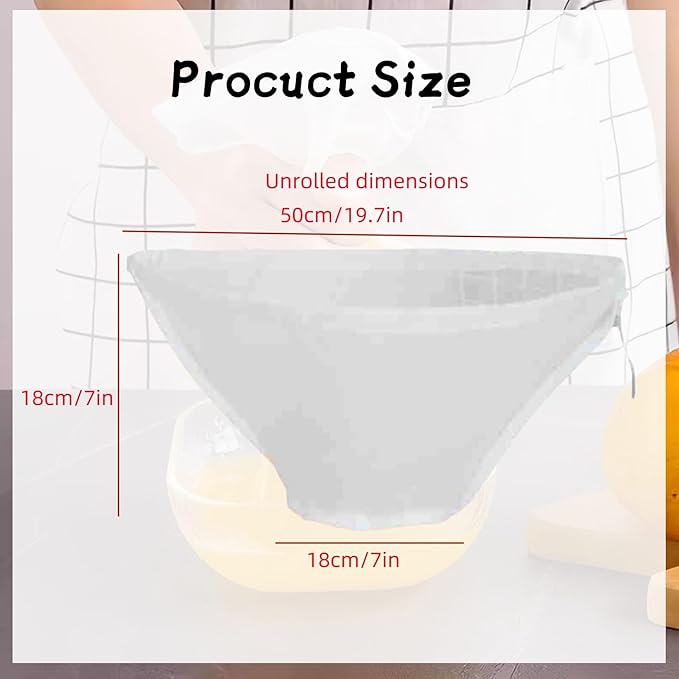 6 Back Bowl-shaped Nylon Cheesecloth Bags, Reusable Drawstring Cheese Cloth Bag for Straining, Fine Mesh Strainer Bag for Almond Milk, Soy Milk, Dumpling Fillings, and More (Large)