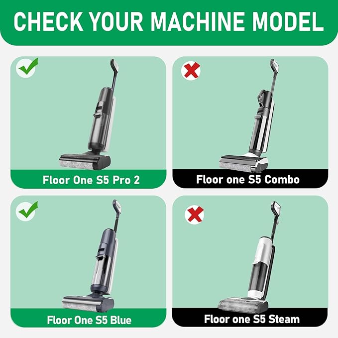 Vacuum Brushes and Filters Kit Compatible with Tineco Floor ONE S5, Floor One S5 Pro Wet Dry Cordless Vacuum Cleaners, 3 Roller Brushes, 3 Filters, 1 Cleaner Brush - AquaVibe