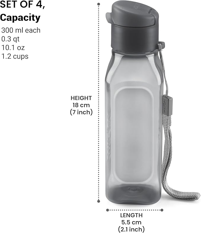 MILTON Travel Water Bottle – 1Pcs Reusable Sports Bottle with Easy Open Close Lid and Leakproof Neck – Food Grade Plastic Water Bottles for Adults and Kids, School, Gym