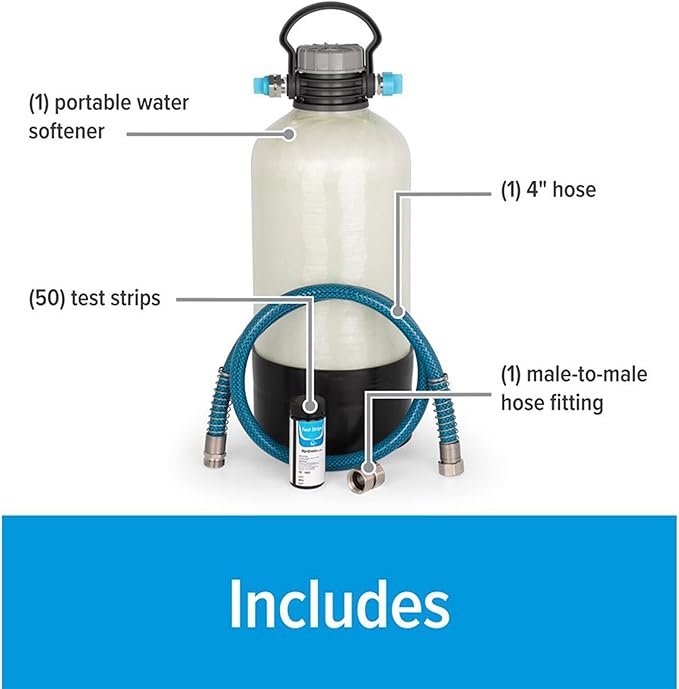 Camco TastePURE Portable Water Softener | Helps Reduce The Hardness of Your RV or Boat's Water | Features a Compact Design (40655)