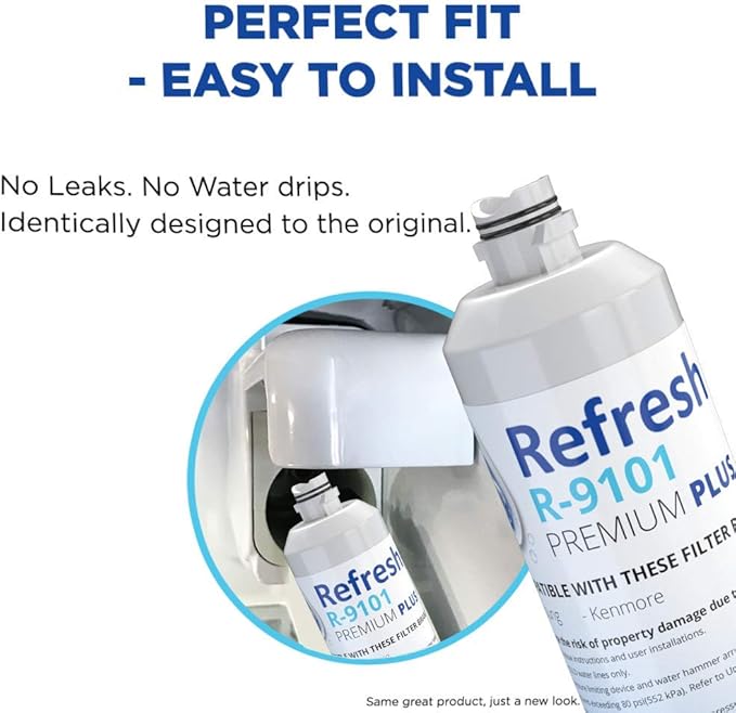 Refresh NSF-53 Premium Replacement Refrigerator Water Filter Compatible with Samsung DA29-00020A, DA29-00020B, HAF-CIN/EXP, 46-9101 - Model R-9101Plus / R-9101Plus-S (2 Pack)