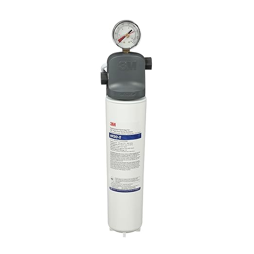 3M Water Filtration Products System for Commercial Ice Maker Machines ICE120-S, Reduces Sediment, Microplastics, Chlorine Taste and Odor, Cysts, Inhibits Scale, 1.5 GPM, 9,000 Gallon Capacity