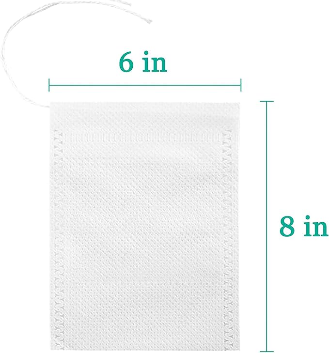 Yzurbu 50pcs 6''x8'' Cold Brew Coffee Filter Bags, No Mess Disposable Filter Bag with Drawstring for Coffee Grounds & Ice Tea