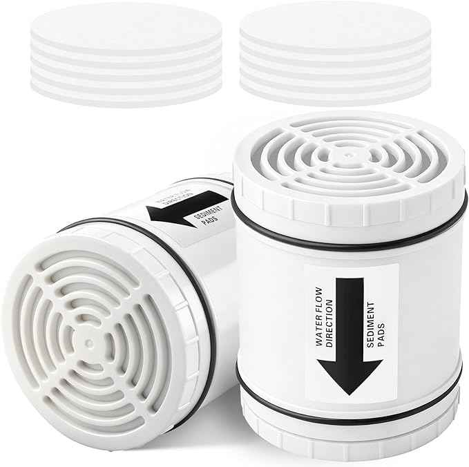 DerBlue 2PCS Multi Stage Shower Head Filter Replacement Compatible with AquaBliss Filtered Showerhead SF400 & SF500-48x，Hard Water,Remove Chlorine and Other Impurities,Extremely Easy to Replace