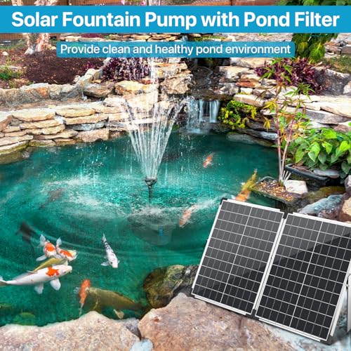 55W Solar Fountain Pump with Pond Filter Box