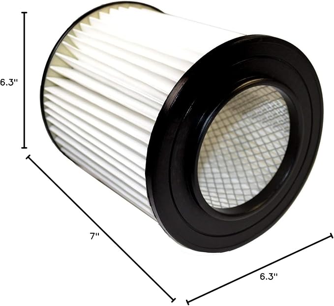 HQRP 2-pack 7" Filter compatible with Dirt Devil Pro 390, 590, 690, 890, 990, Platinum Force 299e H-P Central Vacuum Systems, 8106-01 Replacement - AquaVibe