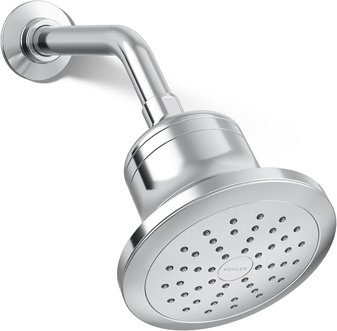 KOHLER ‎K-33631-Y-CP Cinq Round Single-Function Filtered Showerhead, Five-Layer Filtration, 2.5 GPM, Full Coverage Spray, Premium Durable Material, Polished Chrome