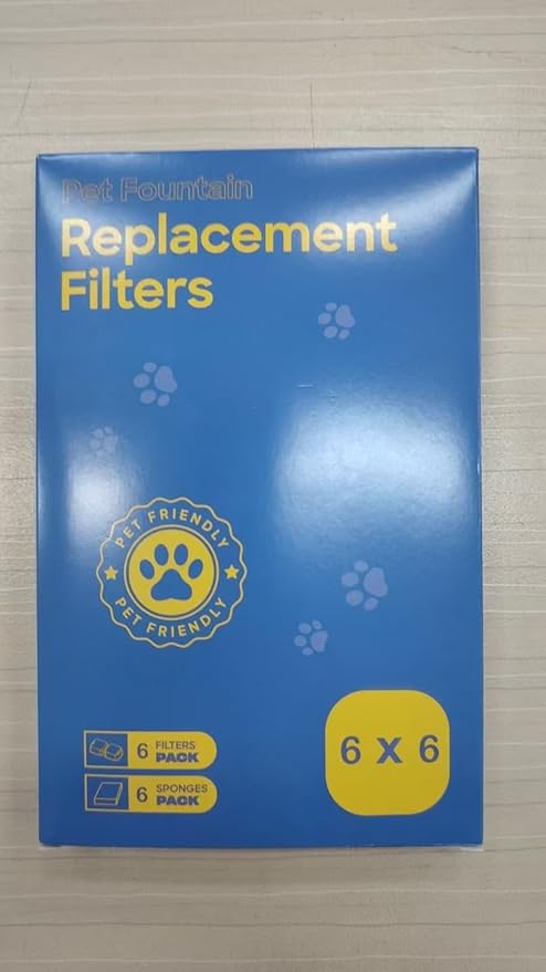 Cat Water Fountain Filter: 12 Cat Fountain Filter Replacement - 6 Carbon Filters & 6 Foam Filters - Suitable for IHOUONE Stainless Steel pet Fountains - AquaVibe