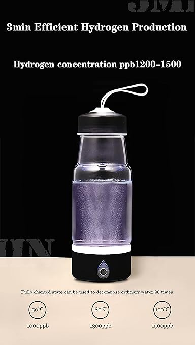 Hydrogen Rich Health Cup, 3 Minutes Electrolyzed USB Charging Portable Hydrogen Water Generator, Help Improve Sleep Quality, for Health Preserving