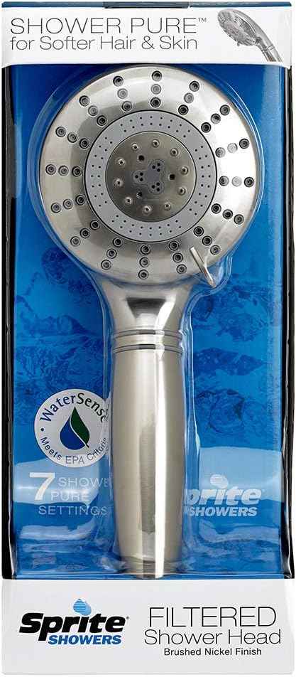 Sprite Showers Pure 7-Setting Filtered 1.75GPM Shower Handle in Brushed Nickel