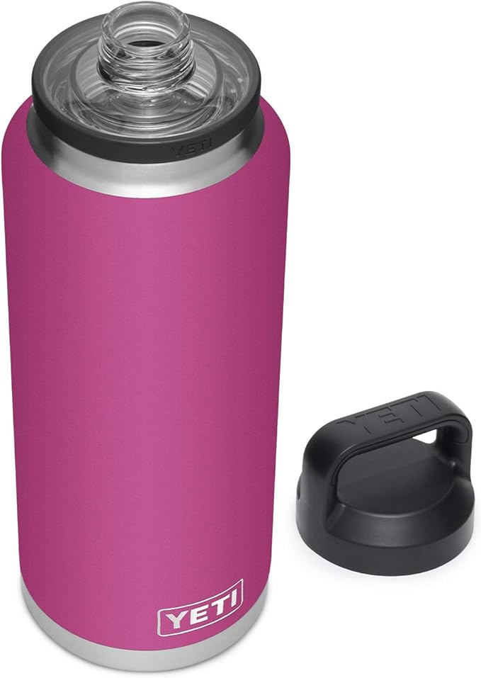 YETI Rambler 46 oz Bottle, Leakproof, Vacuum Insulated, Stainless Steel with Chug Cap, Prickly Pear