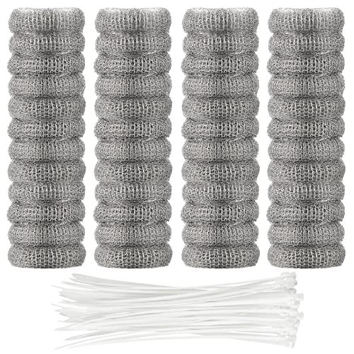 48 Pieces Lint Traps Washing Machine Stainless Steel Lint Snare Traps Laundry Mesh Washer Hose Filter with 48 Pcs Cable Tie (48 Count)