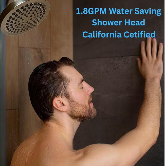 '-High Pressure Shower Heads - High Flow Shower Head - 1.8 GPM with Removable Restrictor - California Certified - Universal Replacement - Plumbers Tape Included - (Brushed Nickel Finish) - AquaVibe