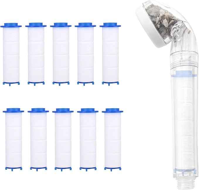 10pcs Shower Head Filter for Drivese, Turbo Shower Head Filters Replacement Water Cartridge Filter Core for Drivese Handheld Showerhead