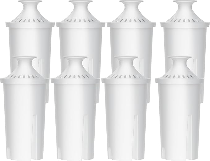 Overbest NSF Certified Pitcher Water Filter, Replacement for Brita® Pitchers and Dispensers, Brita® Classic 35557, OB03, Mavea® 107007, and More, Includes 8 Filters