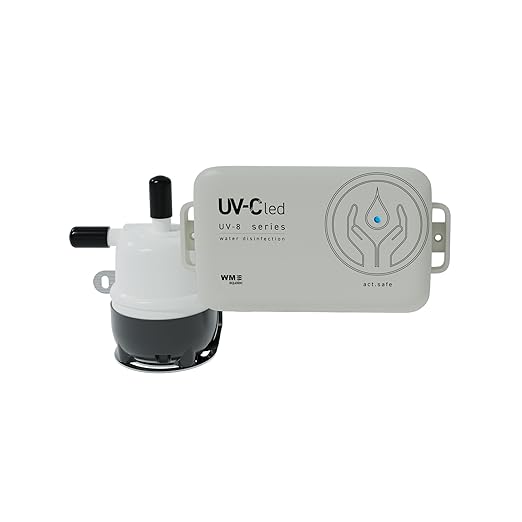 UV-8 Safe UV-C LED Water Purifier for RV, Boat, & Food Truck | Maintenance-Free | Chemical-Free Water Purification | Flow Sensor Control | Onboard Function & External Power Supply Monitoring