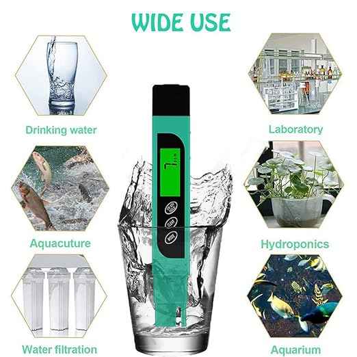 TDS Meter Digital Water Tester, Lxuemlu Professional TDS, Temperature and EC Meter with Carrying Case, 0-9999ppm, Ideal ppm Meter for Drinking Water, Aquariums and More （Green)