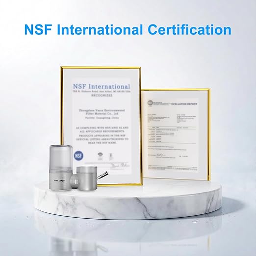 Vortopt Faucet Water Filter,360° Rotary Kitchen Faucet Filter with Carbon Block Filter,350 Gallon NSF Certified Agua Purifier,Can Reduce 99% Chlorine,Improve Taste,Drinking Water Filter,T10-Silvery.