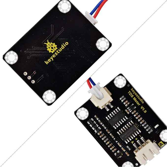 KEYESTUDIO TDS Meter Probe Water Quality Monitoring V1 Sensor Module with XH2.54-3Pin Jumper Wire Connector for Arduino