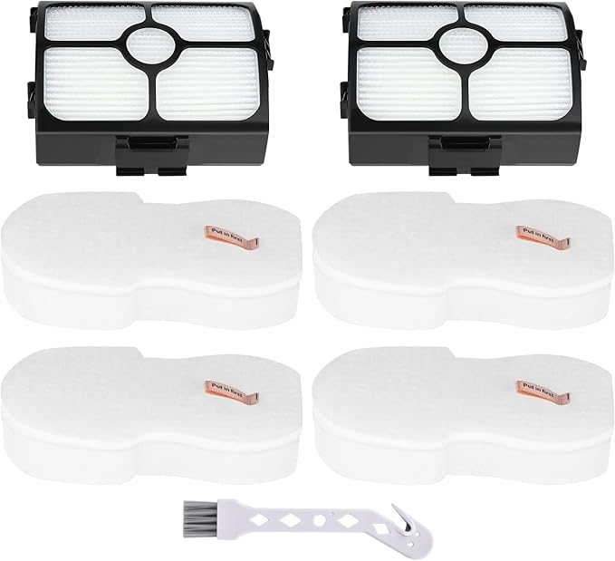 HZ4002 Filter Replacement for Shark HZ3002 HZ3000 Stratos Ultralight Corded Stick Vacuum Accessories Spare Part, 2 HEPA & 4 Foam & Felt Filters Kit, Compare to Part # XFFKHZ3000 XHFHZ3000 - AquaVibe