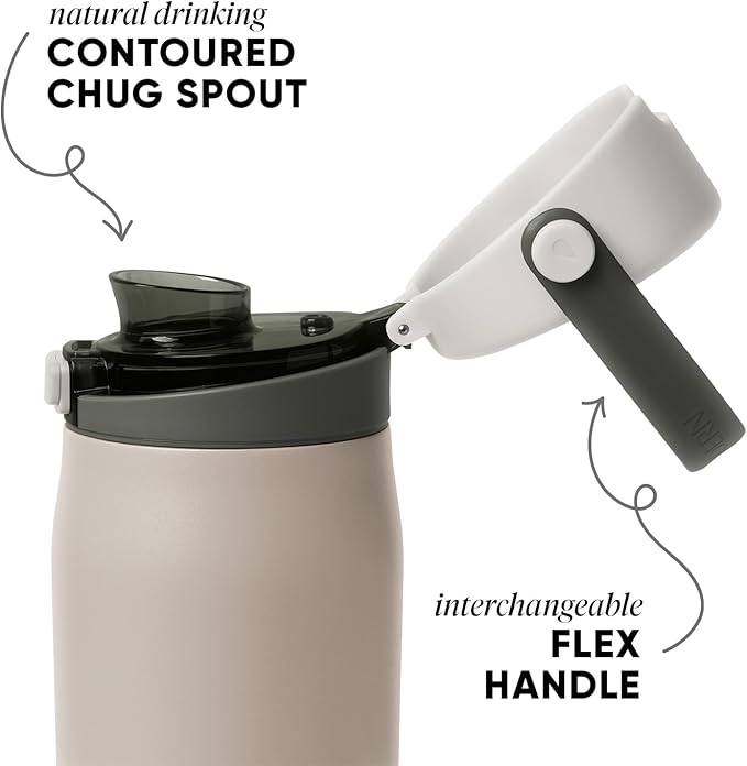 Simple Modern Mesa Sport Water Bottle with Covered Chug Lid | 30oz Cup Holder Friendly Insulated Stainless Steel Bottle for Gym, Sports and Travel | Almond Drift