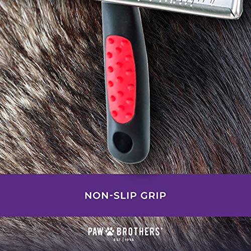 Paw Brothers Soft Pin Flat Slicker Brush for Dogs
