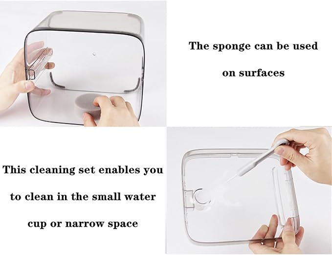 3 PCS Cat Water Fountain Cleaning Set Professional Cat Water Brush Pet Drinking Dispenser Cleaning Kit Cleaning Brushes Pet Fountain Cleaning Kit for Most Pet Water Dispensers(Brushes & Sponge)