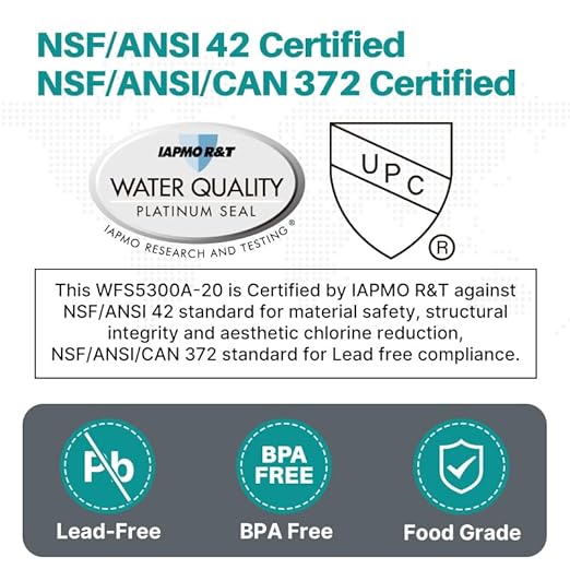 ICEPURE Under Sink Drinking Water Filter System with Replacement, 5 Years or 40000 Gallons Ultra High Capacity NSF/ANSI 42 Certified, 0.5 Micron Removes 99.99% Chlorine, Heavy Metals