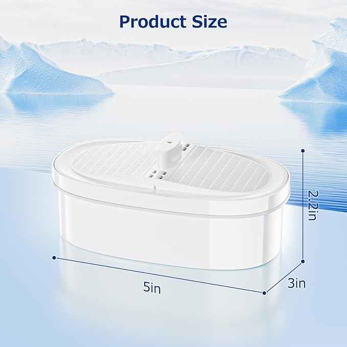 4 Pack WD-PF-01A Plus Replacement Filter for All Water-Drop Pitcher Filtration System, Compatible with Water-Drop WD-PF-01A Plus, Reduces PFOA/PFOS, Chlorine, Last Up to 3 Months or 200 Gallons, White