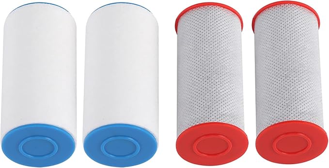 Replacement Weddell Duo Shower Filter Set (2R+2B),High‑Efficiency Shower Filters Reduce Chlorine, PFAS, Microplastics & Odors,Improve Skin & Hair,8,000‑Gallon Capacity,Fit For Weddell Duo System