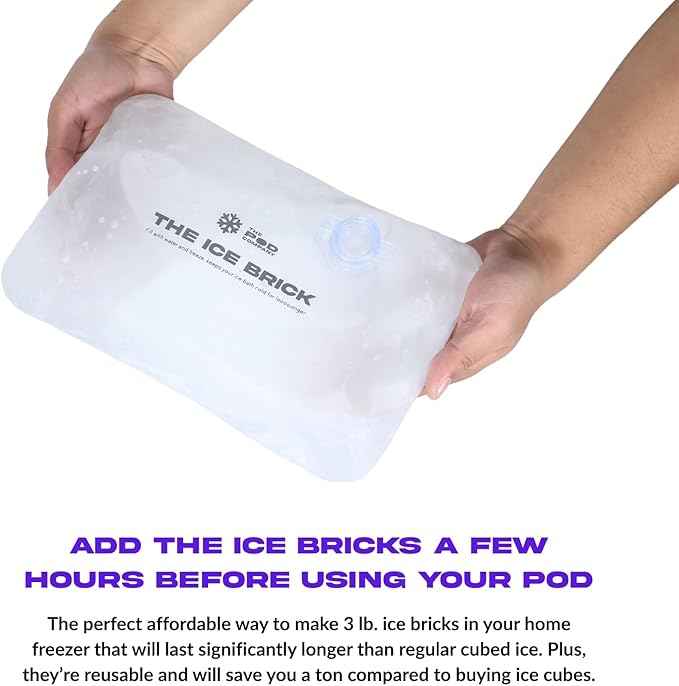 12-Pack Ice Brick, Reusable 3 lb Ice Blocks for Cold Plunge, Long-Lasting Cooling for Colder Water Longer, Durable Refillable Ice Bricks, Fill to 90% Max, The Pod Company