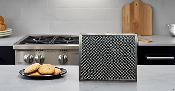 4-Pack Charcoal Range Hood Filters – Compatible with Broan 39000, 51000, 53000 Series – 8.75" x 10.5" Aluminum Grease & Smoke Trap Insert for Ductless Kitchen Hoods