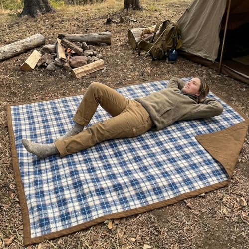 Waxed Canvas Wool Camping Blanket & Bedroll