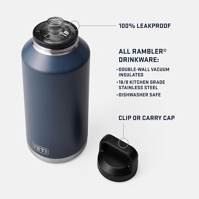 YETI Rambler 64 oz Bottle, Vacuum Insulated, Leakproof, Stainless Steel with Chug Cap, Ridgeline