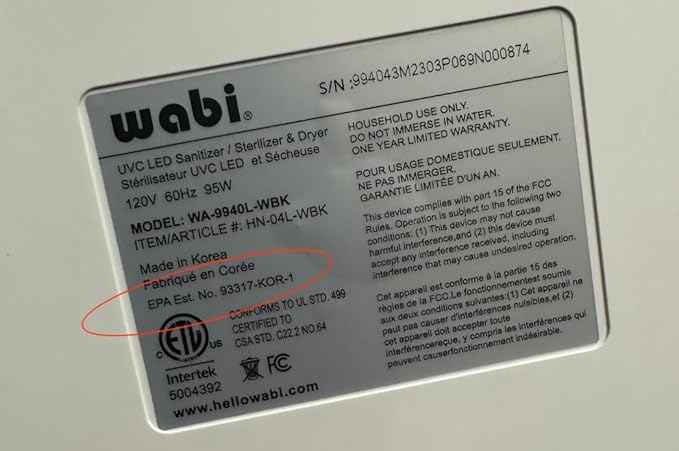 Wabi UVC LED Sanitizer & Dryer Ultra (White + Gunmetal Trim)
