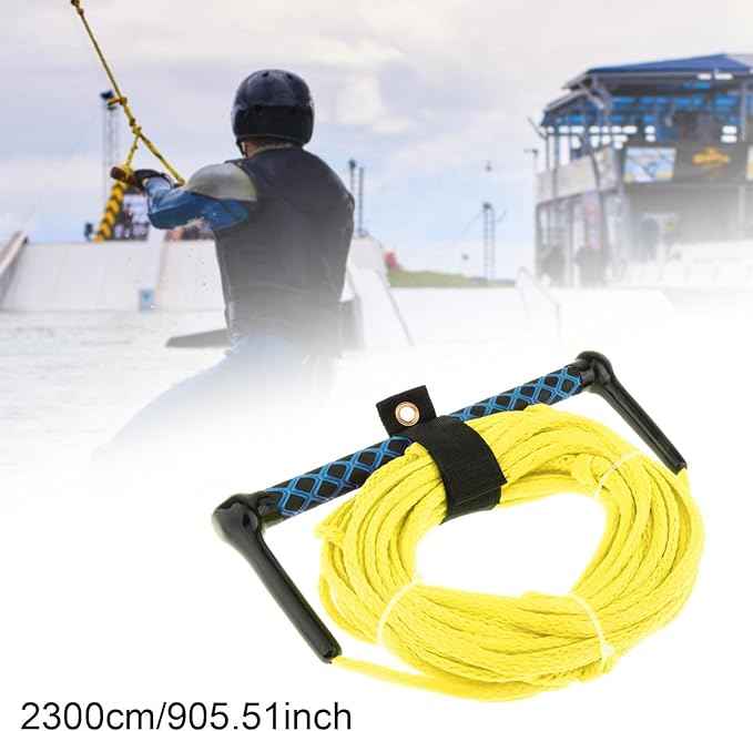 Water Ski Rope, Wakeboard Surfing Tow Rope with Handle Grip, Multifunctional Wake 23M for Water Skis Wakeboard Accs