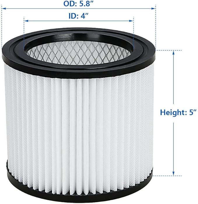 HEPA Vacuum Cleaner Replacement Filter Compatible with Shop-Vac 90398, 903-98, 9039800, 903-98-00 Hangup Wet/Dry Vacuum Cleaner Spares Cartridge Filter (Pack of 4+8) - AquaVibe