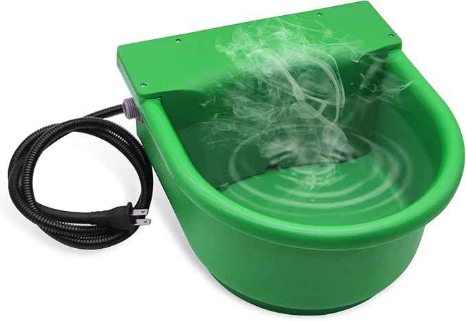 Automatic Heated Horse Waterer Bowl, 4L Large Capacity Farm Heated Water Bowl Constant Temperature Dispenser with Float Control for Pet Dog Goat Chicken and Other Animals,Outdoor Thermal-Bowl