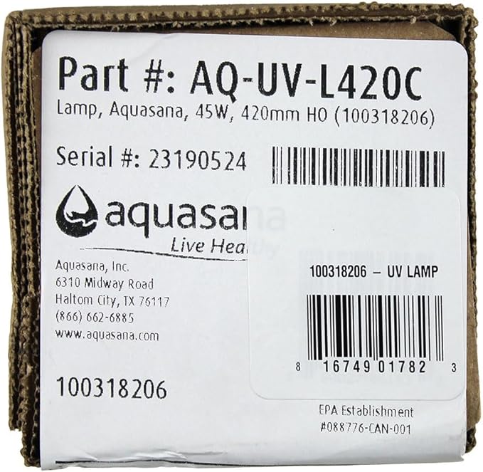Aquasana UV Replacement Lamp for Rhino Max Flow Whole House Water Filter Systems - AQ-UV-L420C