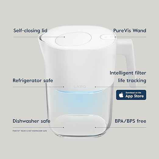 Hydrated Cheer Gift Set - LARQ Pitcher PureVis 1.9L, Self-Cleaning UV Water Filter Pitcher for Tap and Drinking Water + Swig Top 34oz, Insulated Water Bottle with Built-in Silicone Handle
