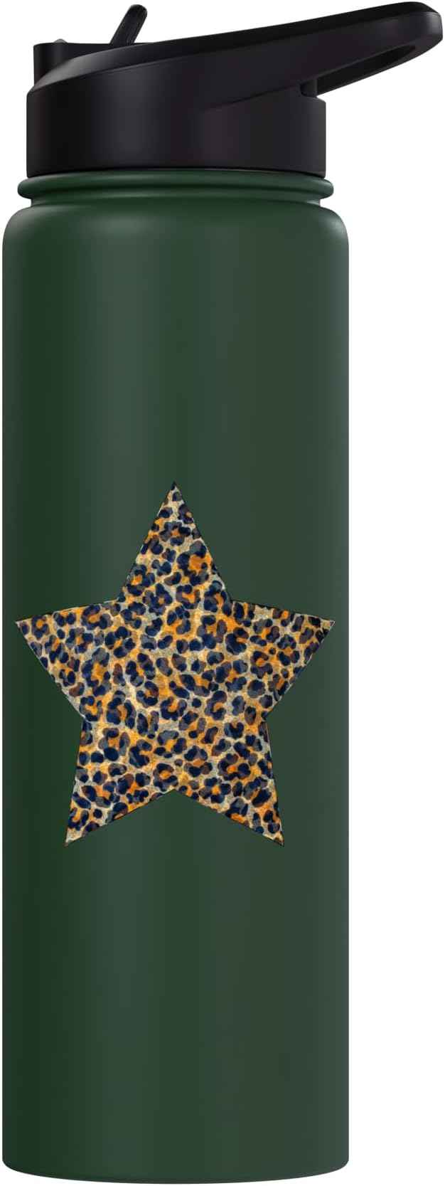 Star Shape - Cute Cheetah Leopard Print Graphic Stainless Steel Insulated Water Bottle