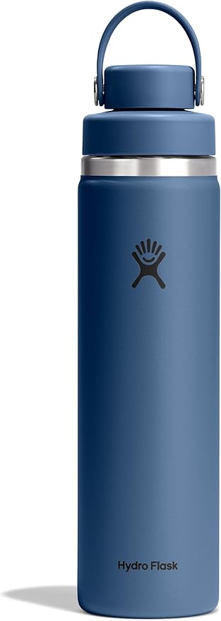 Hydro Flask Water Bottle - Insulated Stainless Steel - Wide Mouth Flex Chug Lid, Non Spill, Leakproof in 24 Oz Harbor Blue