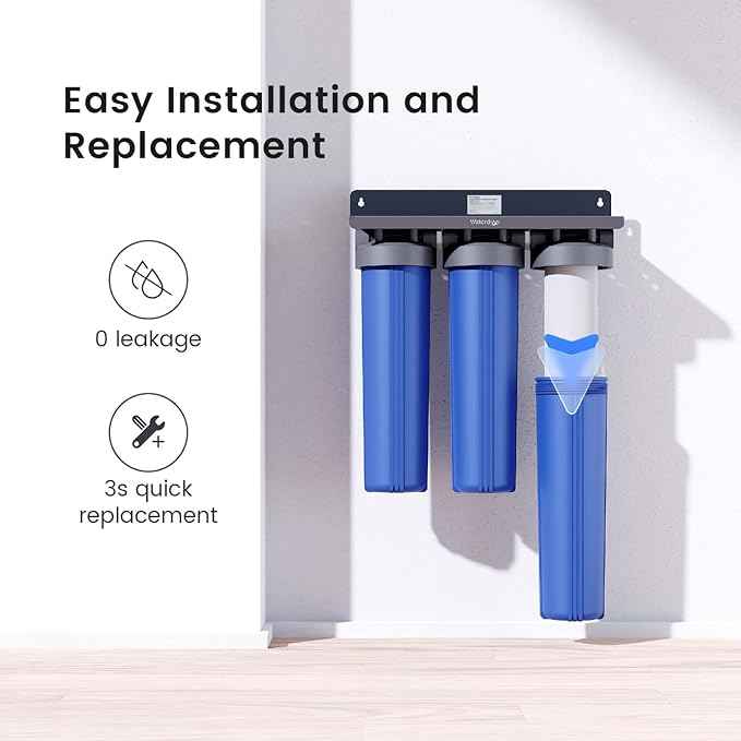Waterdrop Whole House Water Filter, Carbon Filter, Reduce Iron & Manganese Filter Cartridge, Replacement for, Any 20" x 4.5" System, 5 Micron, 2 Pack