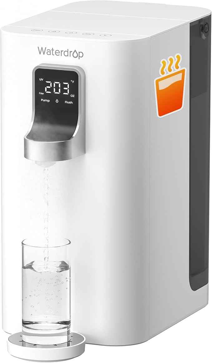 [ Instant Hot ] Waterdrop K19-H Countertop Reverse Osmosis System, Reverse Osmosis Water Filter Countertop, 3:1 Pure to Drain, 4 Temperature Options Water Dispenser, No Installation